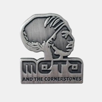 Buy online Silver pin of meta and the cornerstones logo